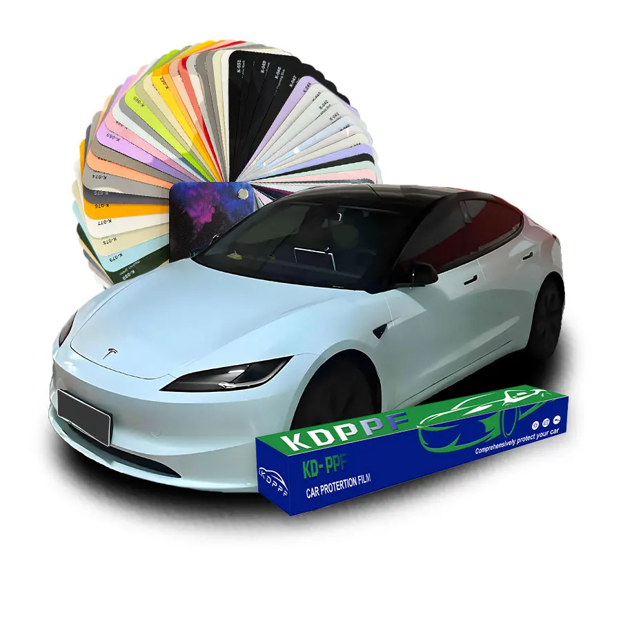 KDPPF High Quality Installation-Friendly TPU Color PPF Fade Proof High Glossy Not Leave Glue Ice Blue Car Wrap