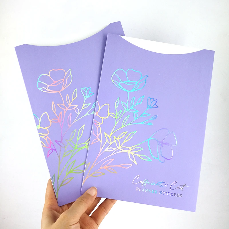 Симпатичная 2023 голографическая печать дизайн Серебряная Золотая фольга открытка на заказ