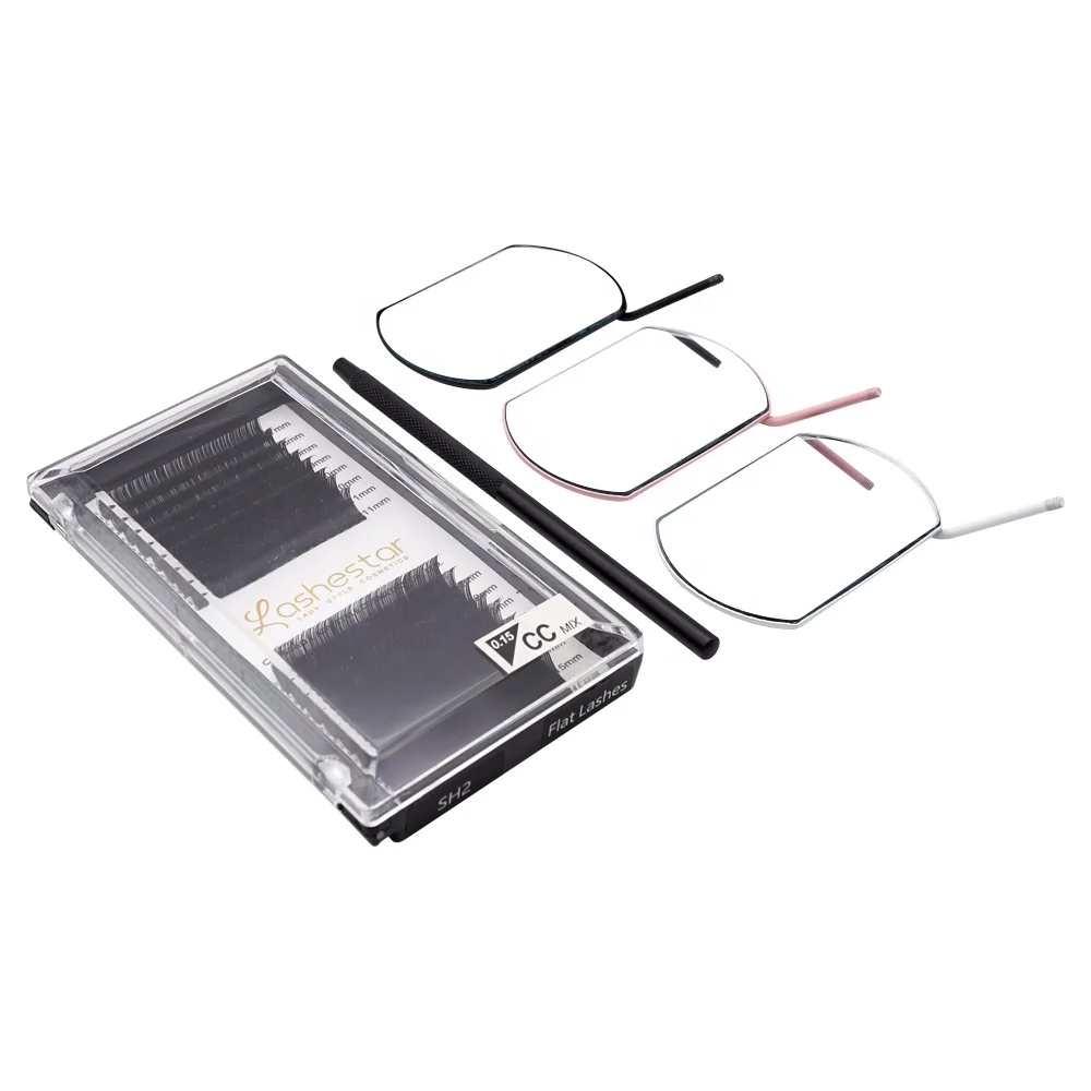 Lashestar Factory White Pink Wholesale Patented Rotatable Folded Testing Mirror Eyelash Extension Tools Eyelash Mirror