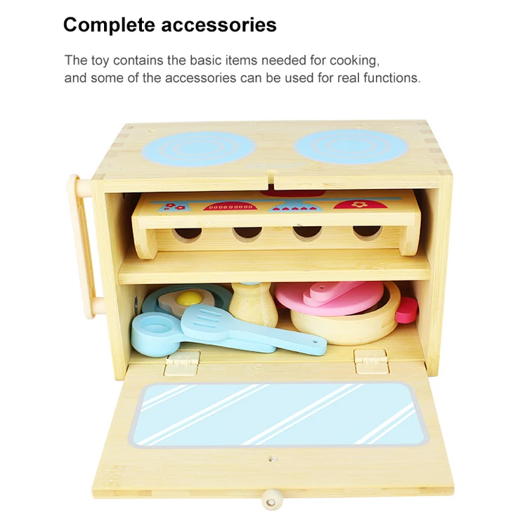 UDEAS Children kid pretend to play home wooden kitchen toy set for boys and girls