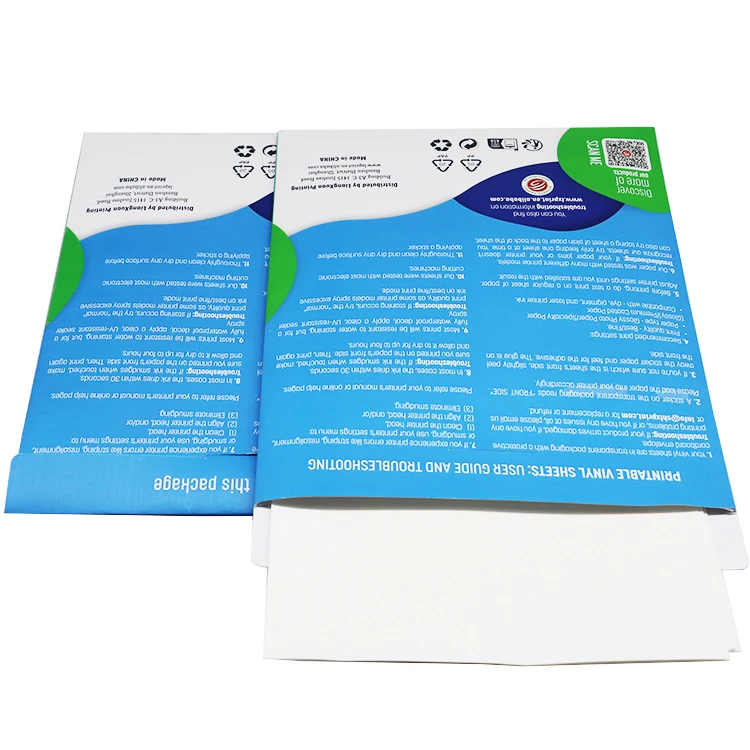 Printable label sticker full sheets compatible with inkjet laser printer waterproof A4 vinyl adhesive paper