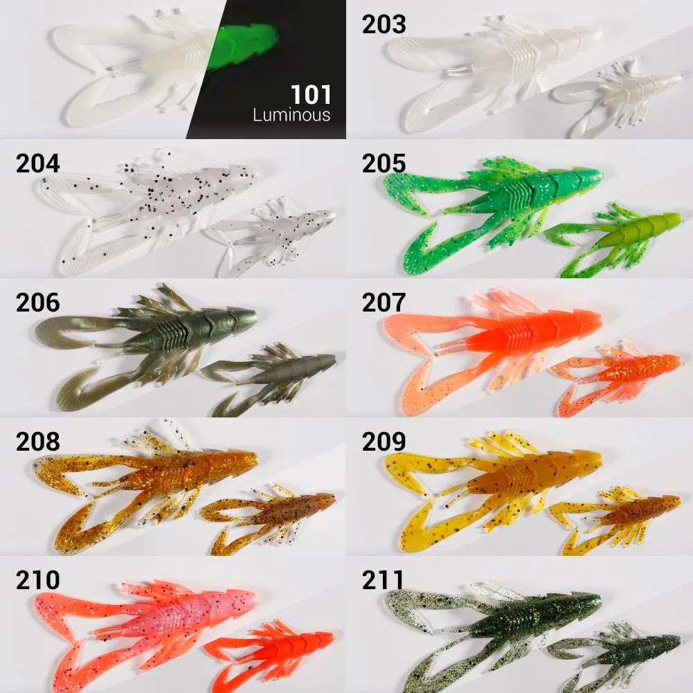 NOEBY Silicone Soft Lure Shrimp Worm Wobblers 85mm 4.8g Plastic Prawn Lure PVC Material Swim Bait Artificial Bait Fishing Lures