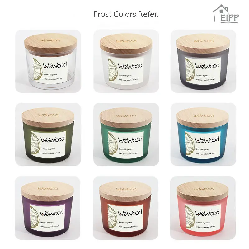 New Fashion Transparent 8oz 10oz Wide Mouth Glass Candle Jars with Custom Color Logo Box Labels for Home Wedding Decor
