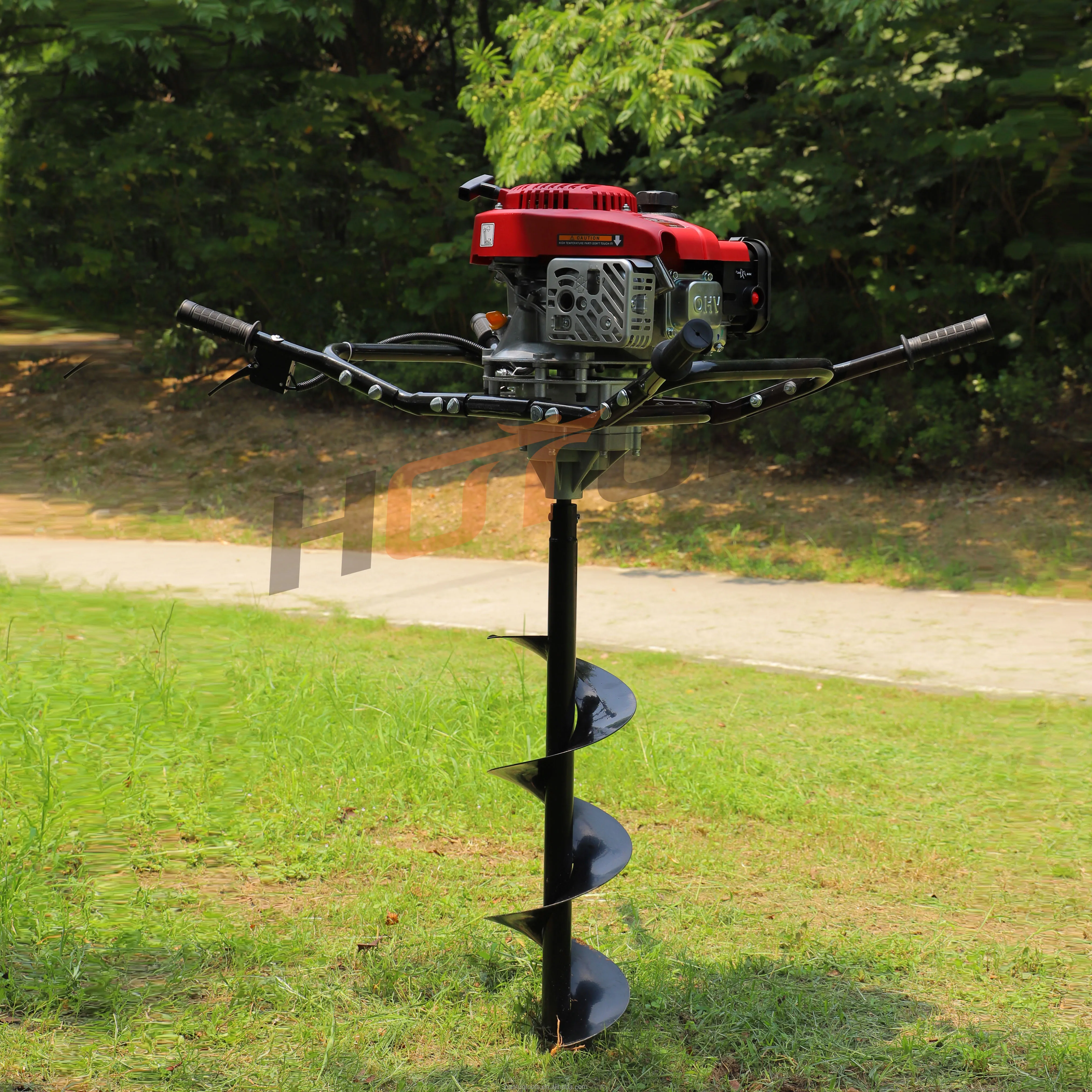 2-Man 139cc 4-Stroke Power Earth Auger Stand Manual Earth Drilling Ground Drill Machine for Garden Hole Digging