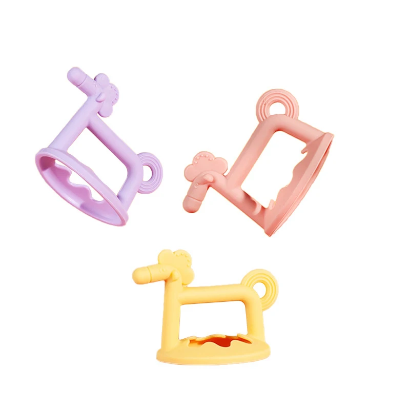 New baby pony ring eating hand guards hand strap type set of hand baby molar teether