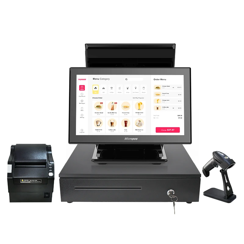 Micropos 15.6 inch monitor touch windows 10 pos cash register pos restaurant pos machine