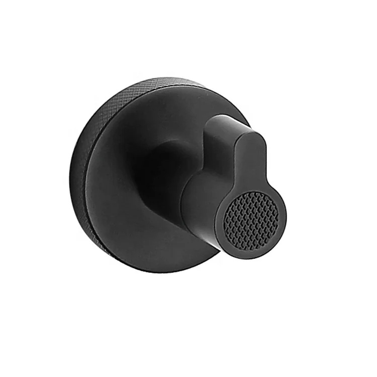 Brass Material Hardware Accessories Clothes Bathroom Black Robe Hook