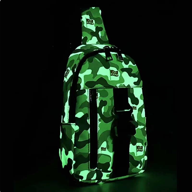Camouflage glow in the dark leather PVC print synthetic leather for bags shoes clothing