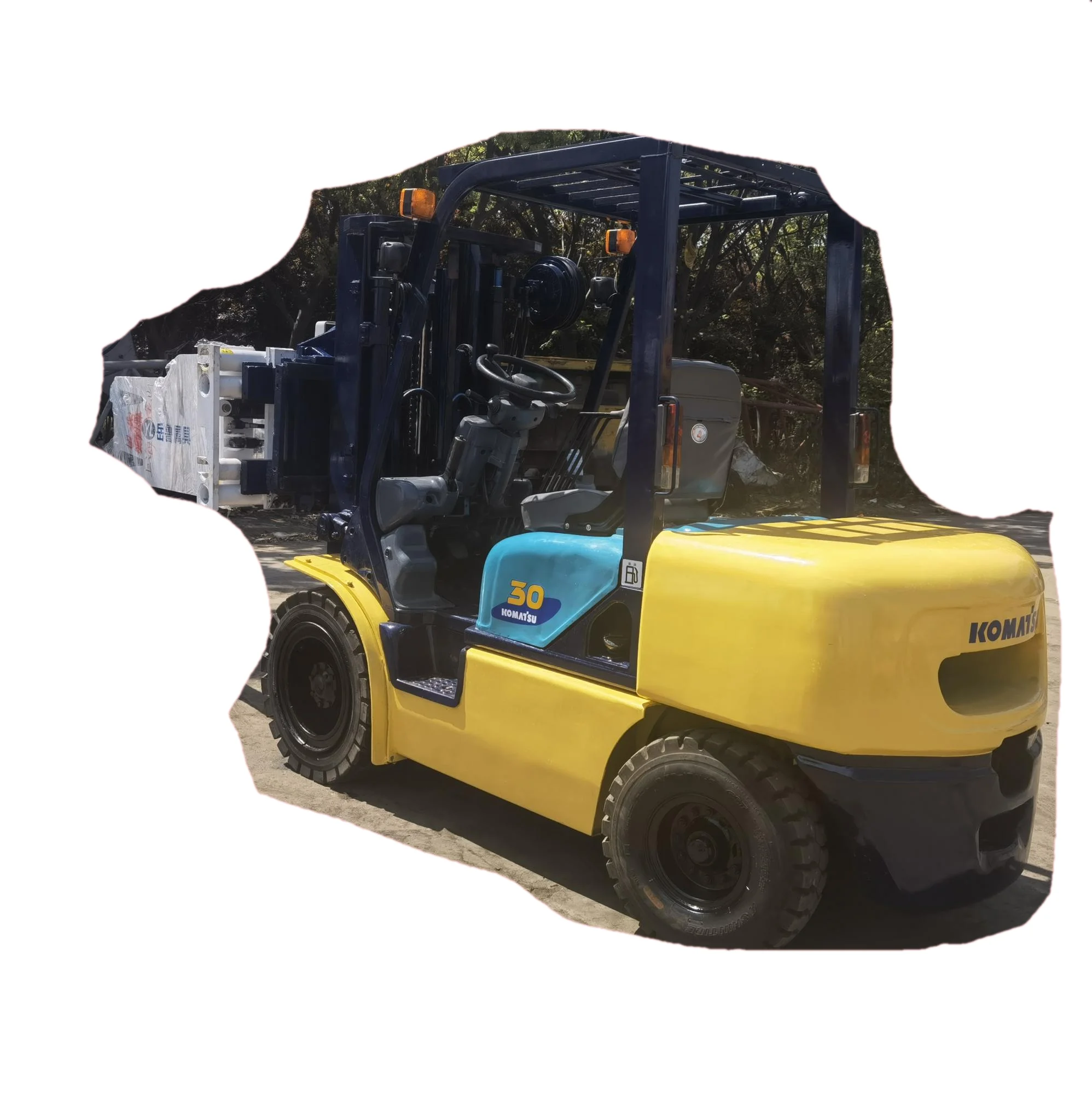 Komatsu 3Ton japan FD30-14 used diesel forklift special genus with flat clip original 4D94 engine automatic movement