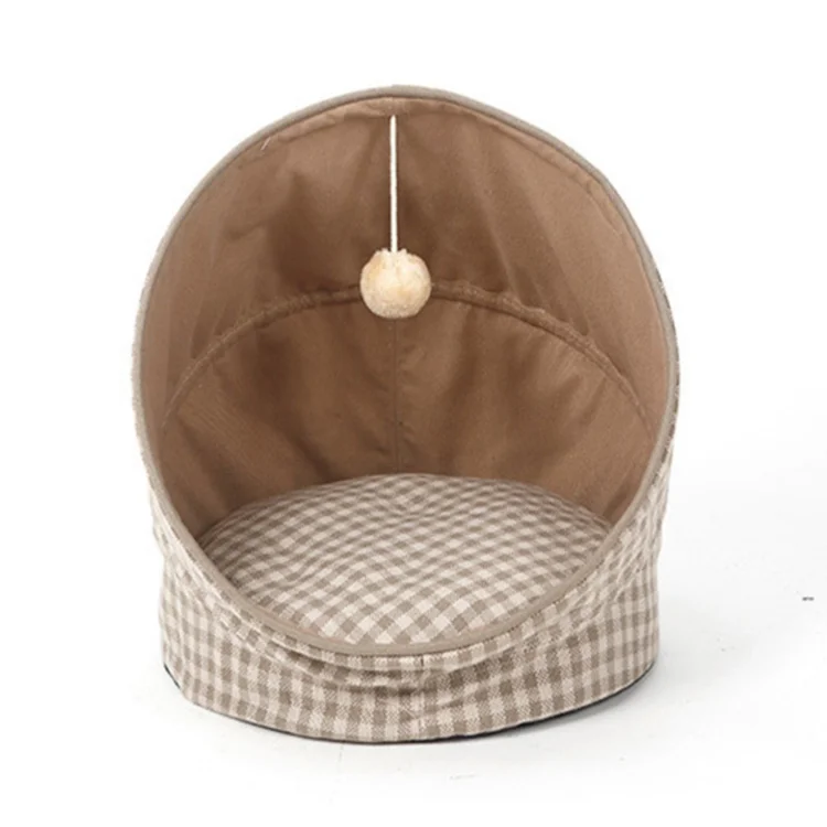 Pet Bed for Cats with Removable Cushion Fabric Portable Cave Nest for Small Pets