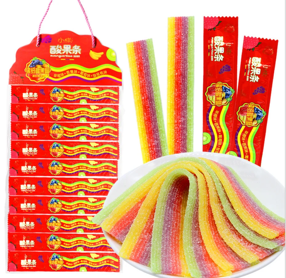 Hot Sale Rainbow Roll Candy Sweet and Sour Chinese High Quality Child Snack Soft Gummy Candy