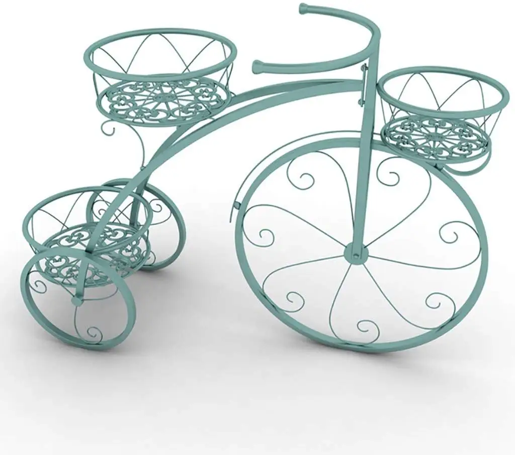 Home Garden Decor Nostalgic Bicycle metal Plant Stand for Outdoor and Indoor