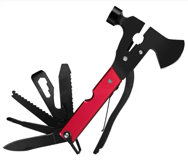 
 Лидер продаж на Amazon, уличный Портативный топор для кемпинга, многофункциональный топор красного и черного цвета  