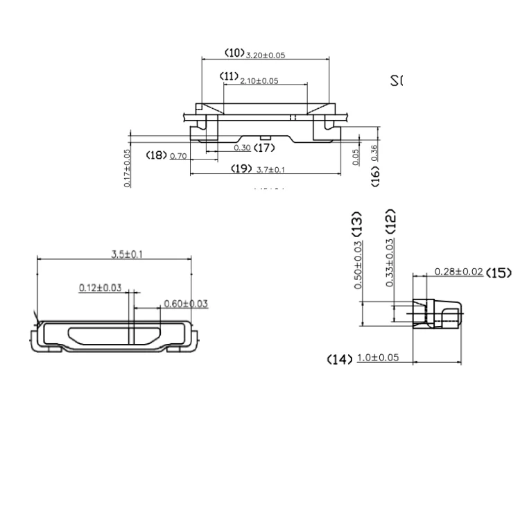 OEM ODM Viewing 120 Angle 5V SMD 020 LED Diode 365nm-940nm power Side led smd chip