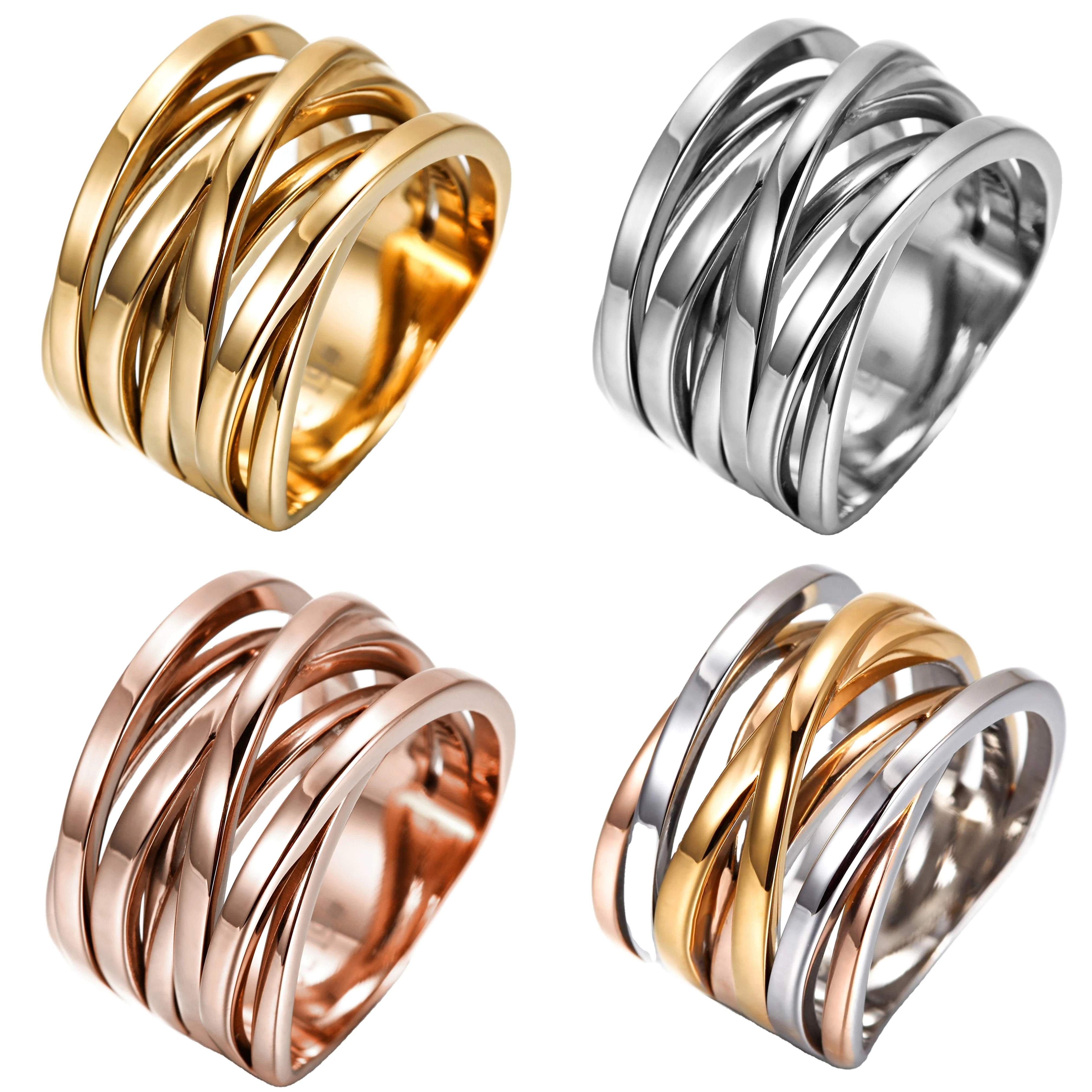 High Quality Customized Personalized Cross Statement Ring Silver Gold Rose Gold Plated Engraving Ring