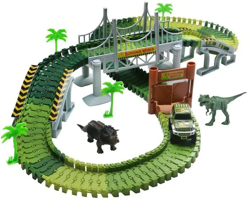 
Dinosaur Play Set Track Activity Play Mat Race Track Car for Kids Boys Girls 