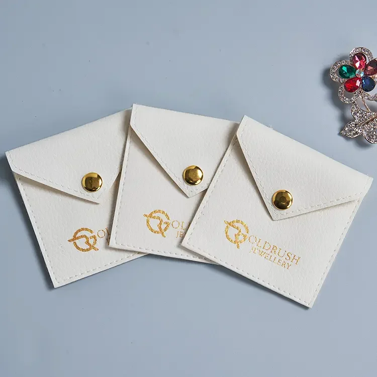 Best reviewed Custom jewelry packaging pouch leather jewelry pouch with emboss logo microfiber pouch packaging for jewelry