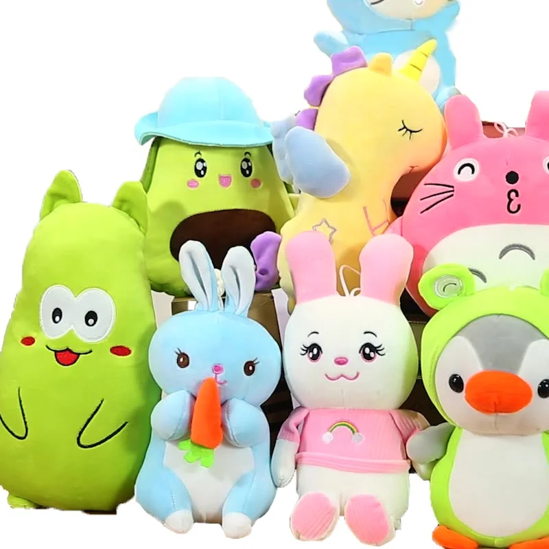 Colorful park claw machine cheap 10cm 15cm 20cm 30cm plush toys for commercial claw machine toy crane machine llama elephants