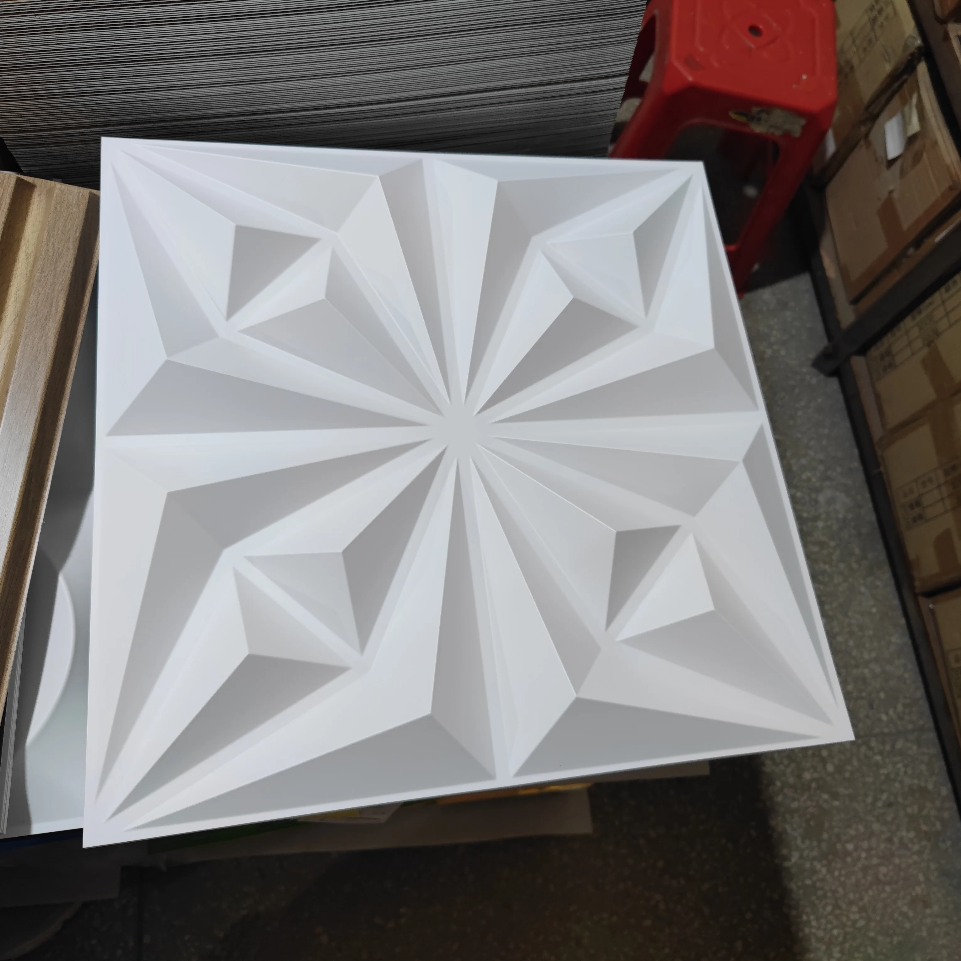 Modern Architectural 3D Wall Panels Pvc White Textured Art Design