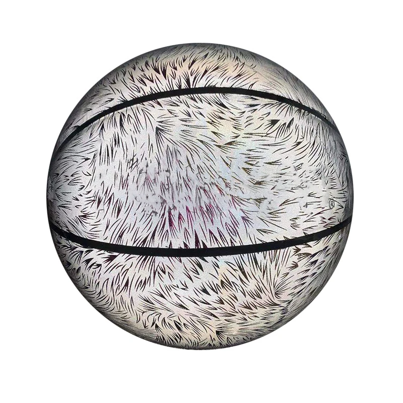 Glow in the dark light up LED sports balls custom logo glowing size 7 rubber basketball ball