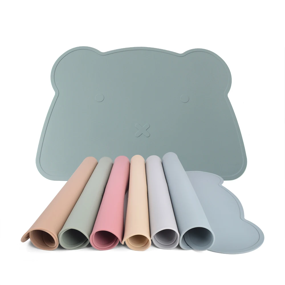 Children Baby Heat Resistance  Anti Slip Nonskid Kitchen Dining Pot Mat Table Pad Mats Silicone Placemats For Kids