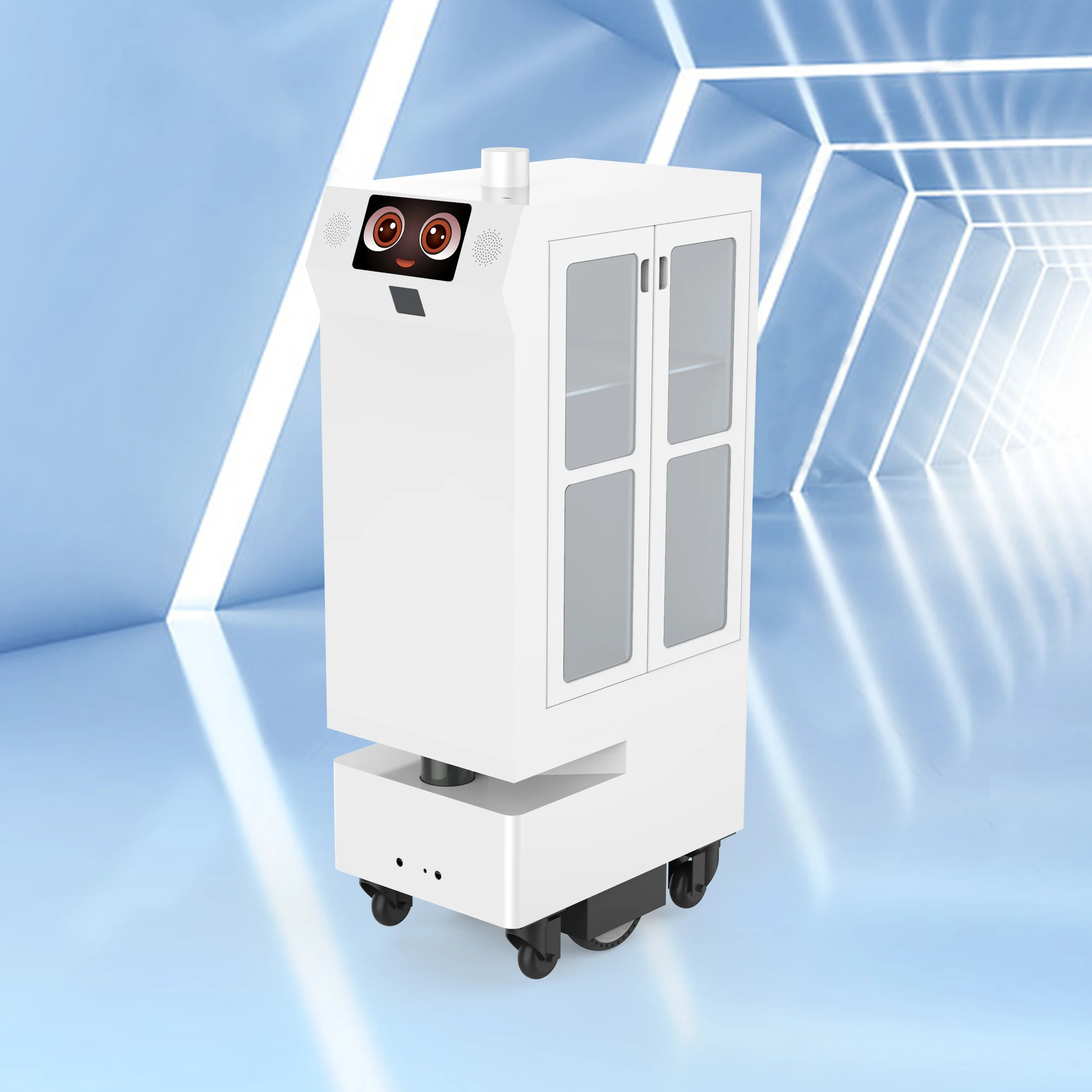 
Delivery robot Double door cabinet High cost performance Office/hotel/restaurant/ktv/item Delivery Robot  (1600187621972)