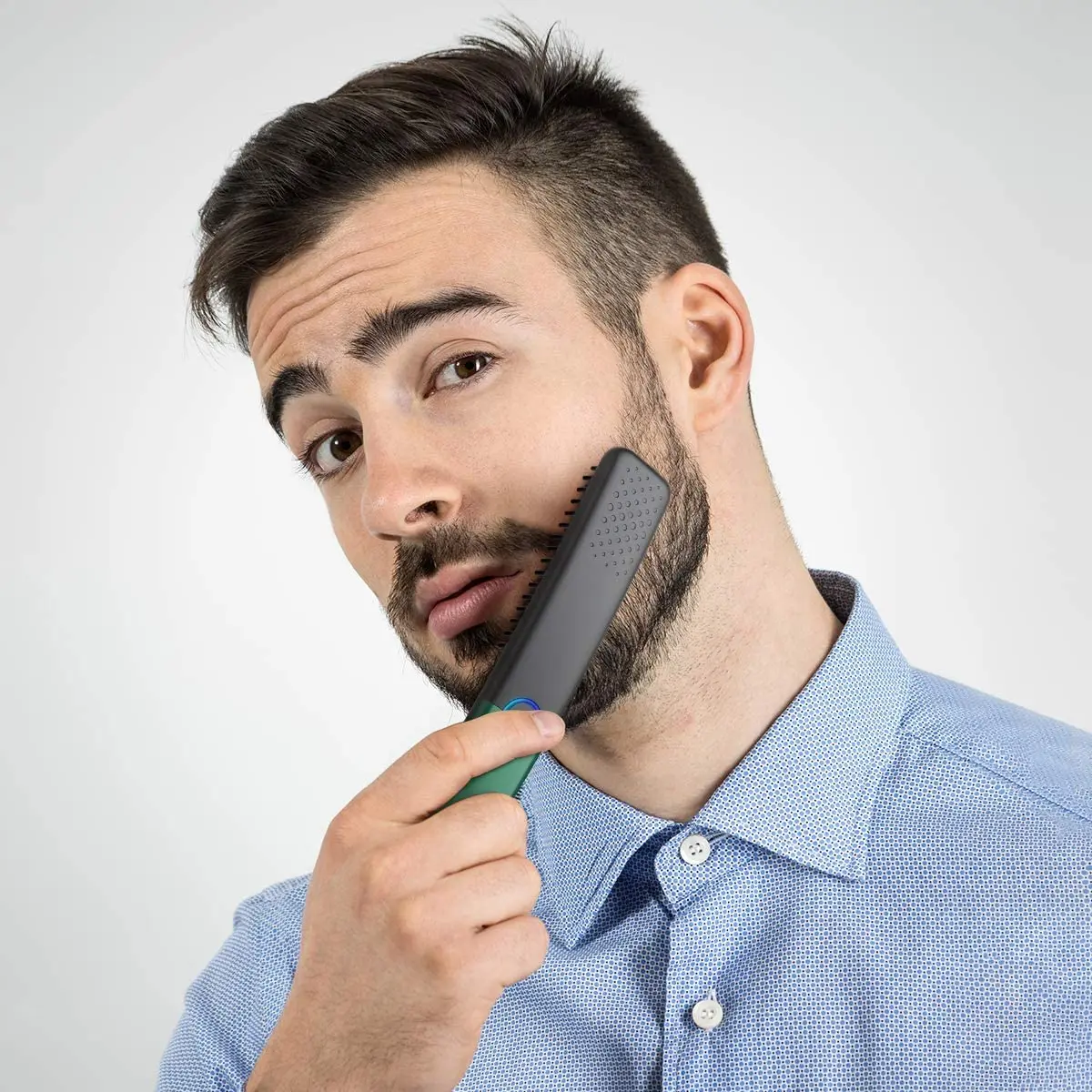 Cordless Electric Men Quick Beard Straightening Brush Ionic Heated Styling Detangle Hair Comb USB rechargeable for travel