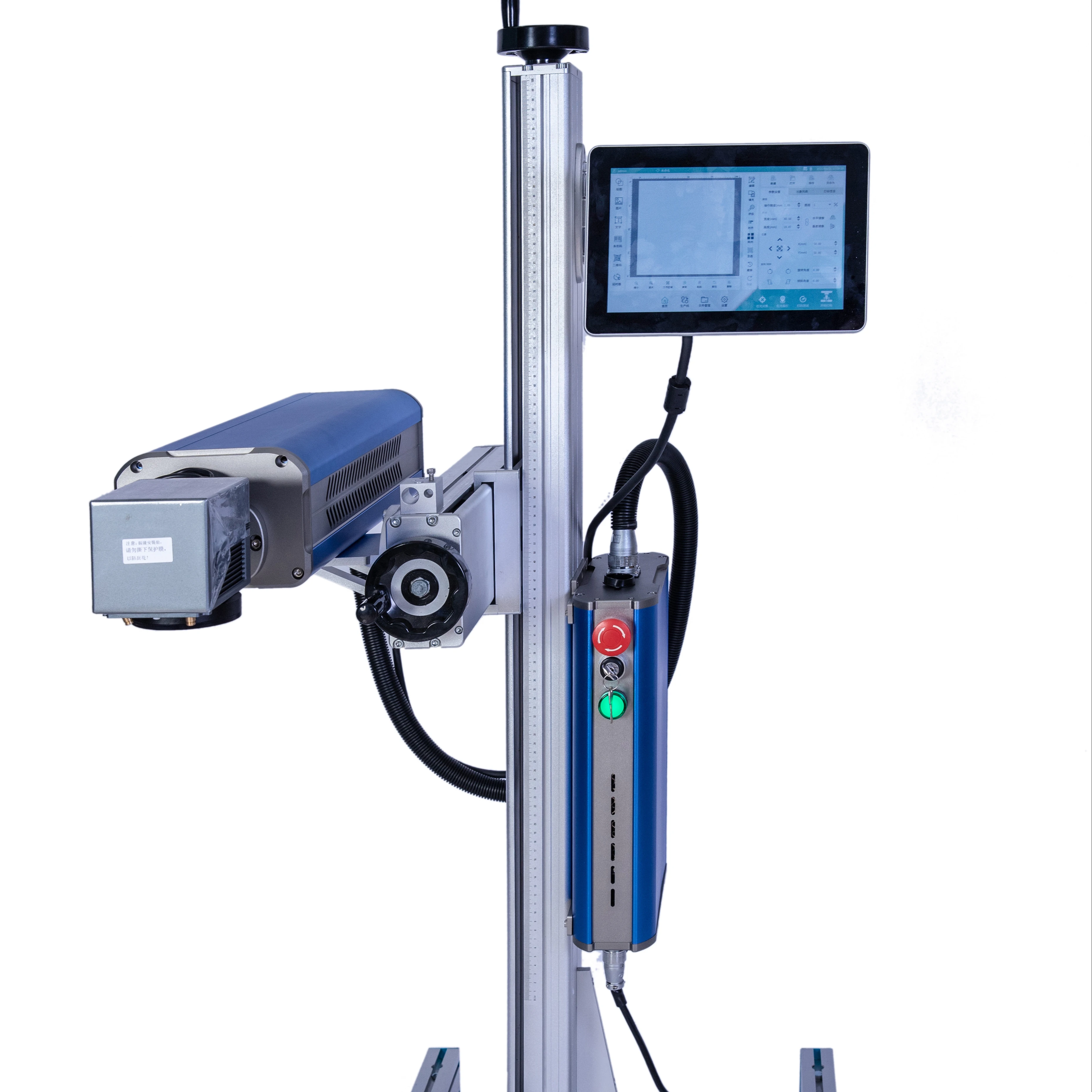 10.64 Micron High Speed Flying CO2 Laser Marking Machine 40W 60W 80W Coding Marking Machine  for Fiber Metal  Carton Bucket