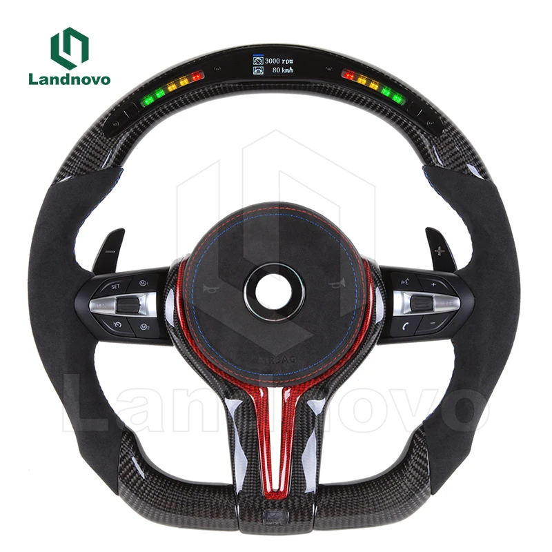 Custom Carbon Fiber Steering Wheel Fit For Bmw M5 F30 F80 M3 M4 LED Shift Light Led Carbon Fiber Steering Wheel