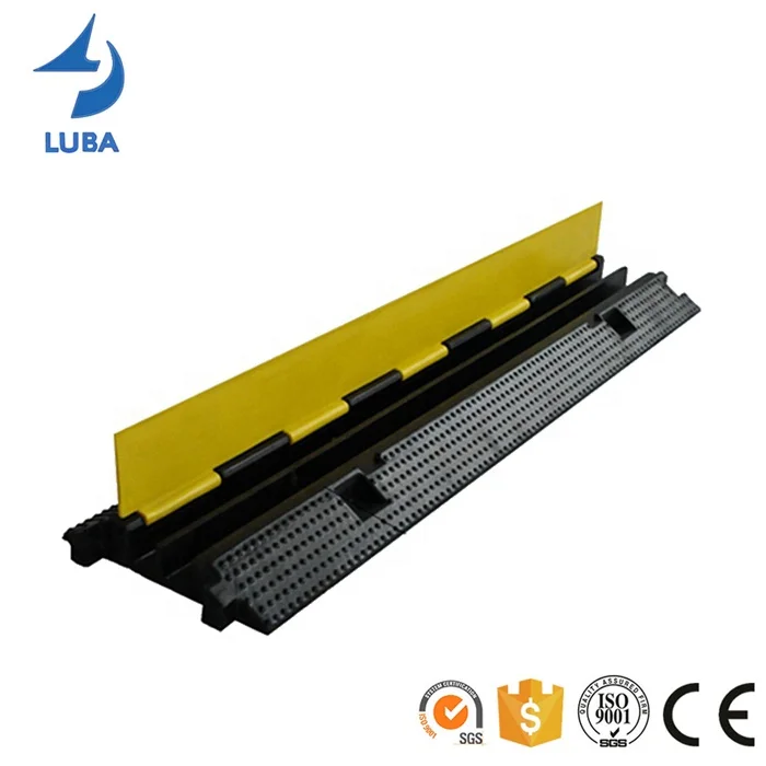 1000X240X44Mm 2 Channel Wire Cord Protective Traffic Speed Rubber Bridge Ramp Cable  Protector