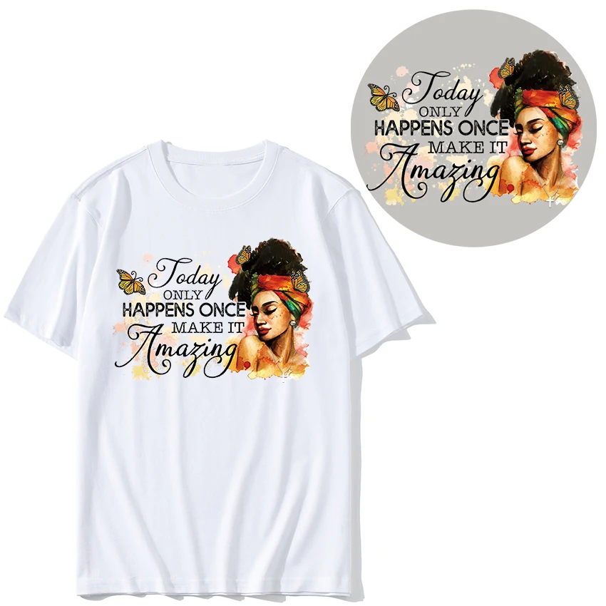Custom brand design second hand t shirt clothes screen print thermal iron on logo sticker custom heat transfer plastisol