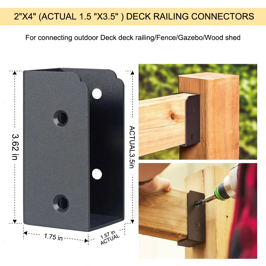 Flat-Angle Carbon Steel Deck Railing Brackets, High Durability and Weather Resistance
