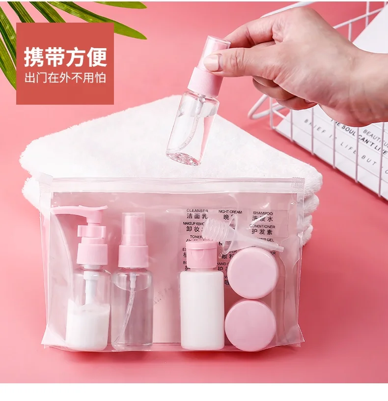 Wholesale Portable Cream Spray Empty Bottle Travel Cosmetics Bottle Travel Dispenser Plastic Bottle Set