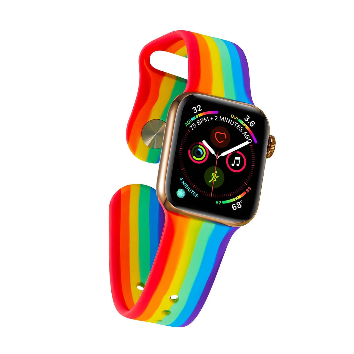  Подходит для наручных часов iwatch серии и Двухцветный силиконовый чехол 1/2/3/4/5 поколения нейлоновая Радужная Милан спортивный ремешок