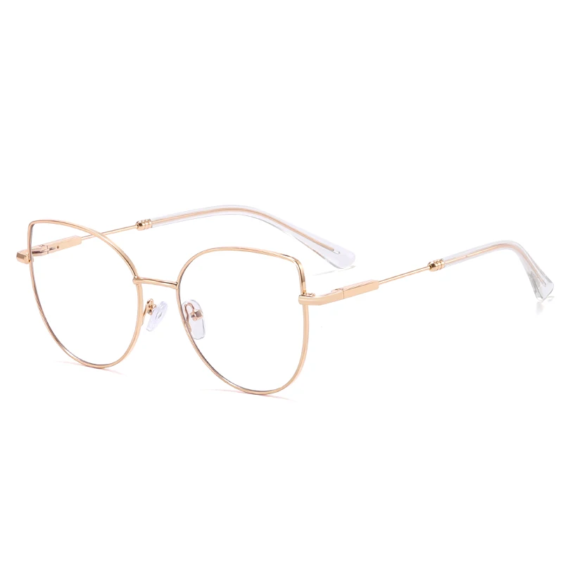 MS 81172  2024 New Fashion Ladies Cat Eye Glasses Block Blue Light Classic Metal Frame Optical Glasses Custom Logo