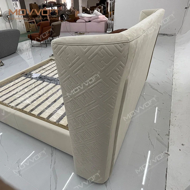 Luxury Solid Wood Platform Bed Frame Queen King Size Bed Frame Modern Bedroom Furniture Floating Vintage Double Bed Smart