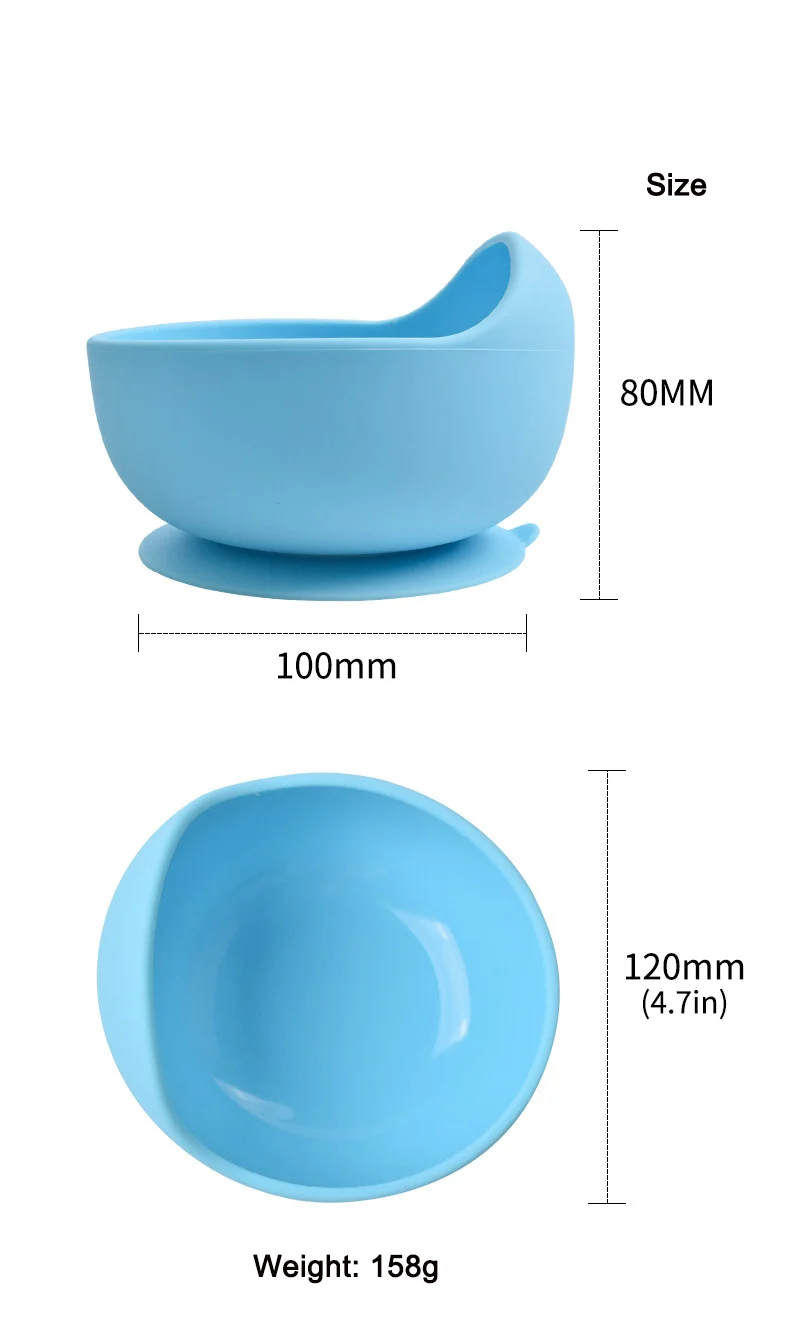 Custom Baby Feeding Food Children Storage Plates Bowl Silicone Portable Microwave Food Container Tableware