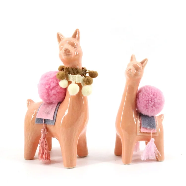 modern design colorful ceramic alpaca home accessories decoration ornament