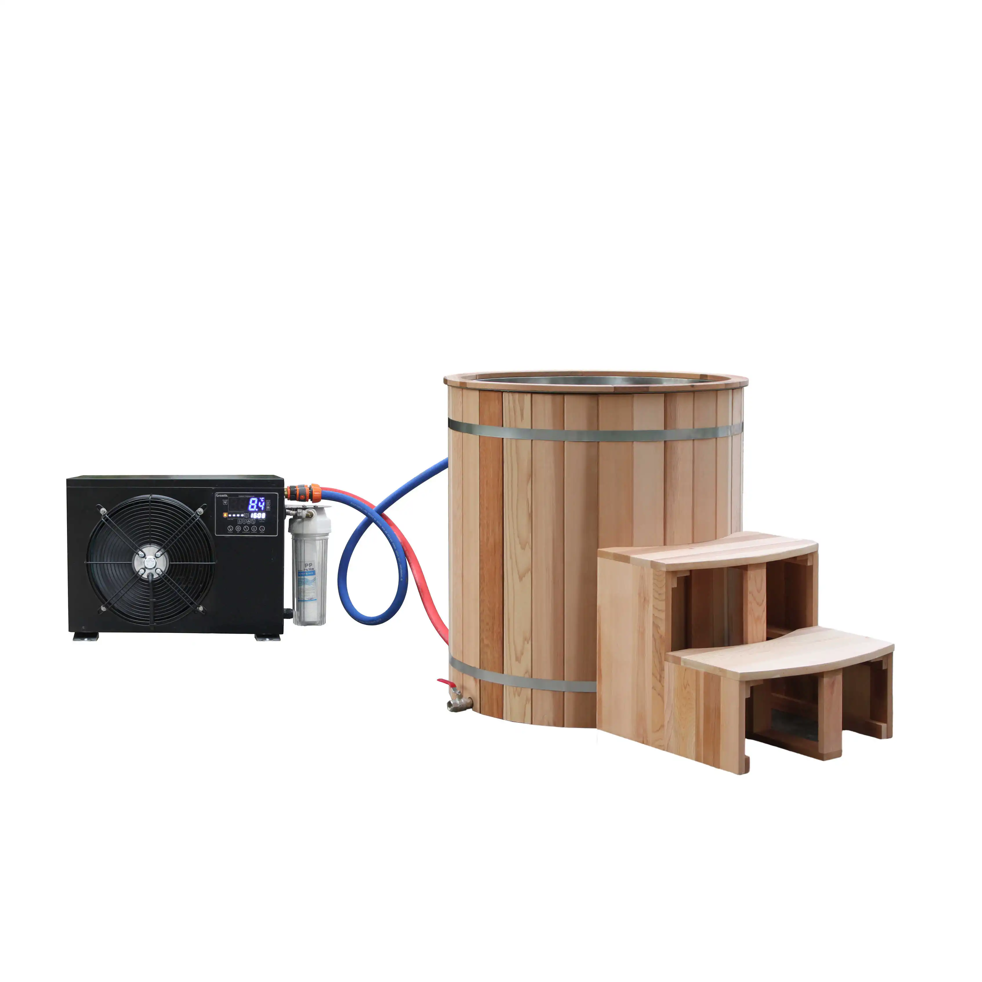 Hot selling Cedar cool tub cold machine Icebath cool plunge for spa shower