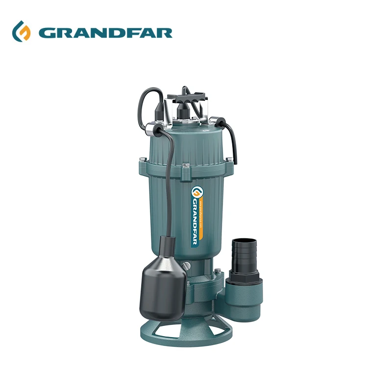 GRANDFAR 0.25KW 10m flow 9 m3/h 1 inch High quality Small cast iron impeller High pressure cast iron sewage pump