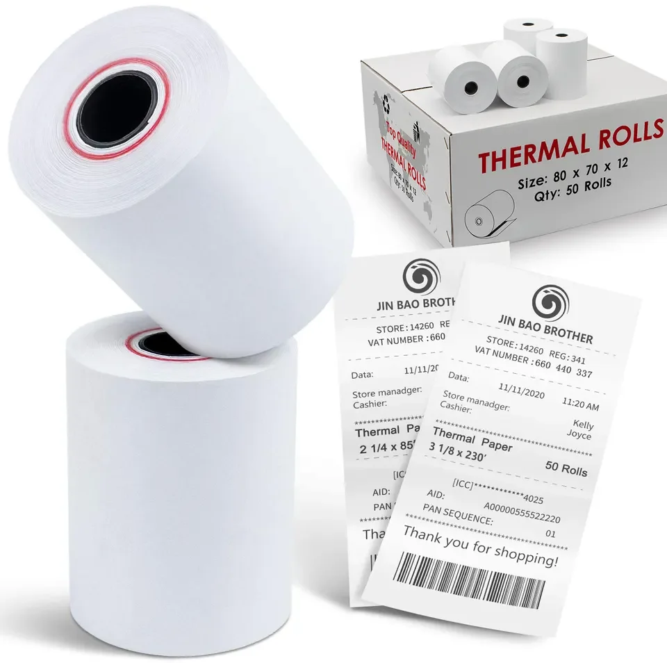 58mm 57x30 custom thermal fax coreless paper roll 80x80mm 55gsm 36-in till rolls price for printer