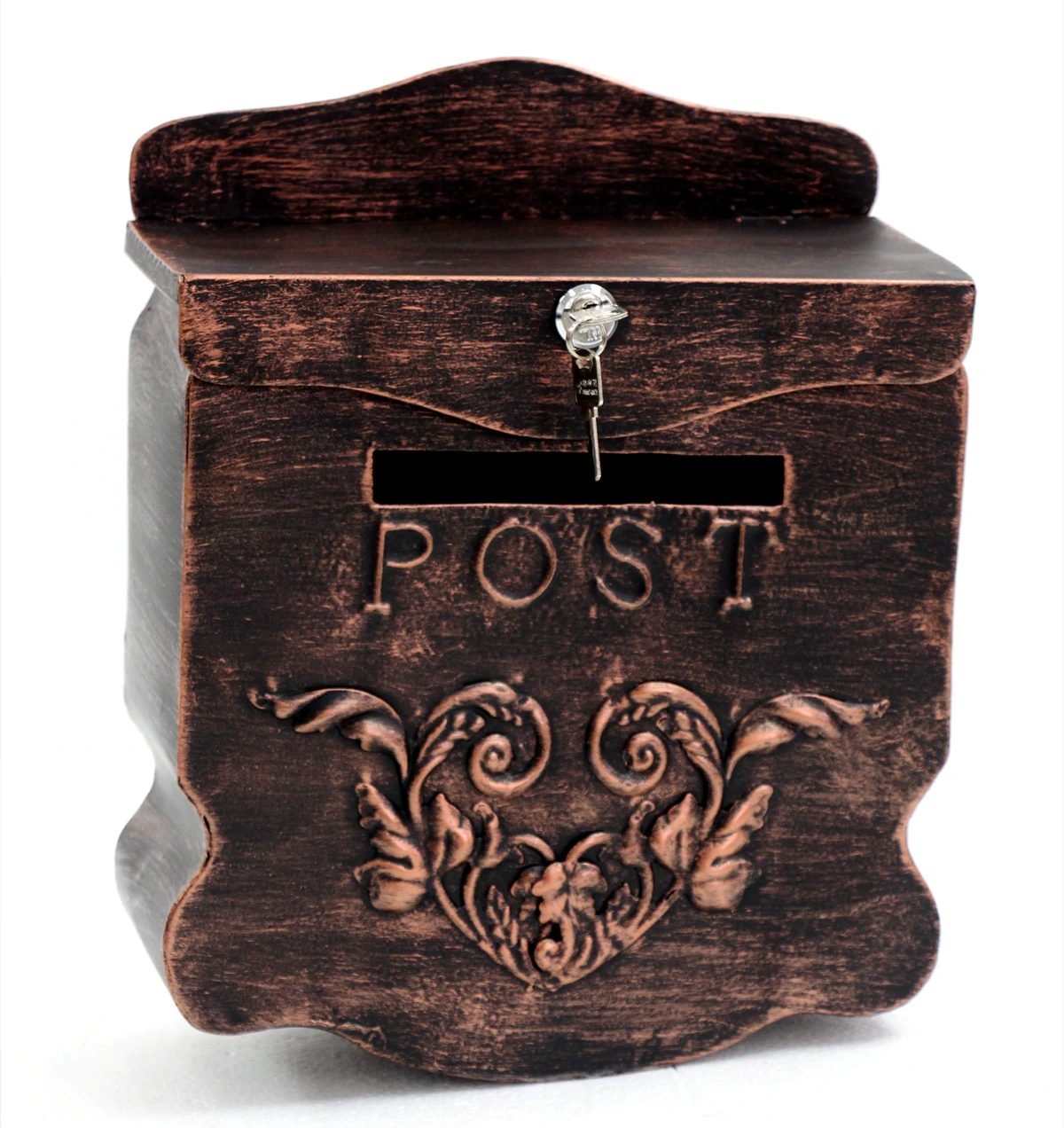 FUHUA Vintage Style Post Box Farmhouse Design Tin Letter Box MAIL BOX