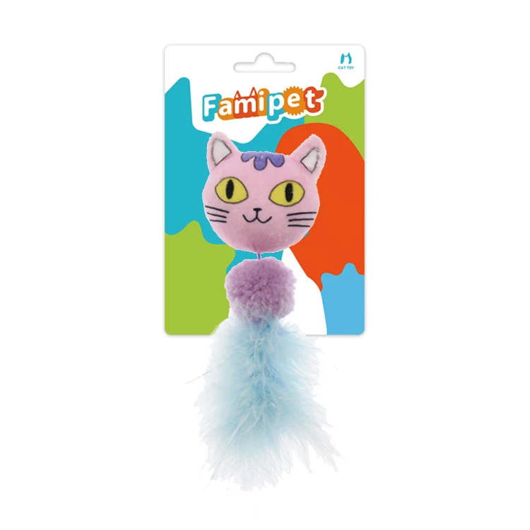 
Feather Tail 3 Color Teasing Cat Heads Factory Direct Price Design Cat Toy 