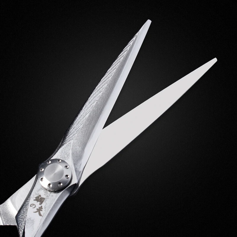 KUNGFU Factory Damascus Steel Direct Sale Left Hand Hair Dressing Scissors Barber Shear Hair Cutting Scissors