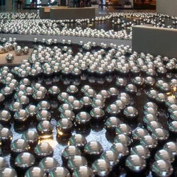 Outdoor ornament water decoration metal hand blown glass gazing ball stainless steel gazing ball