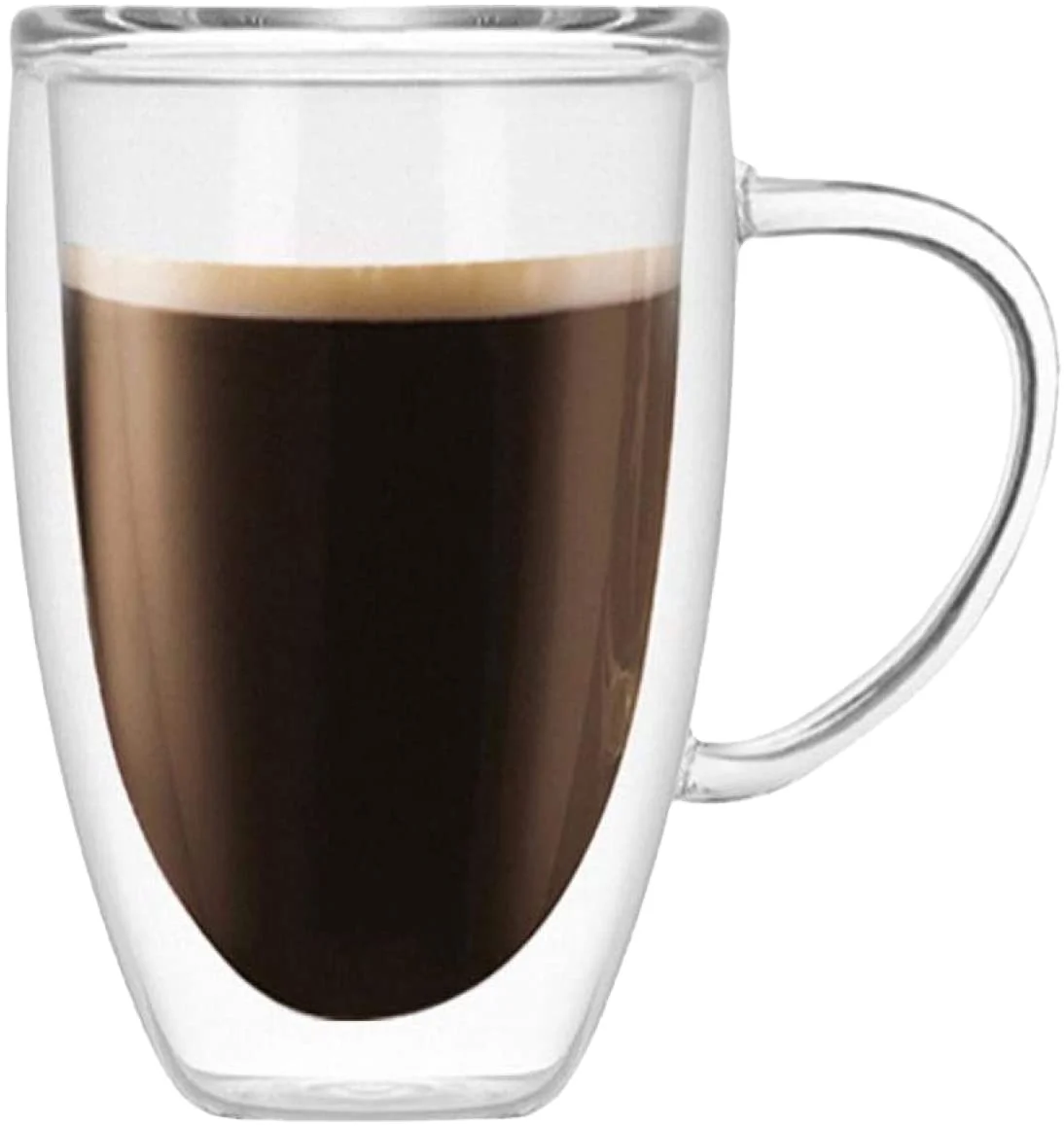 wholesale double cup double wall glass latte coffee espresso cappuccino glass tea cup set glass mug