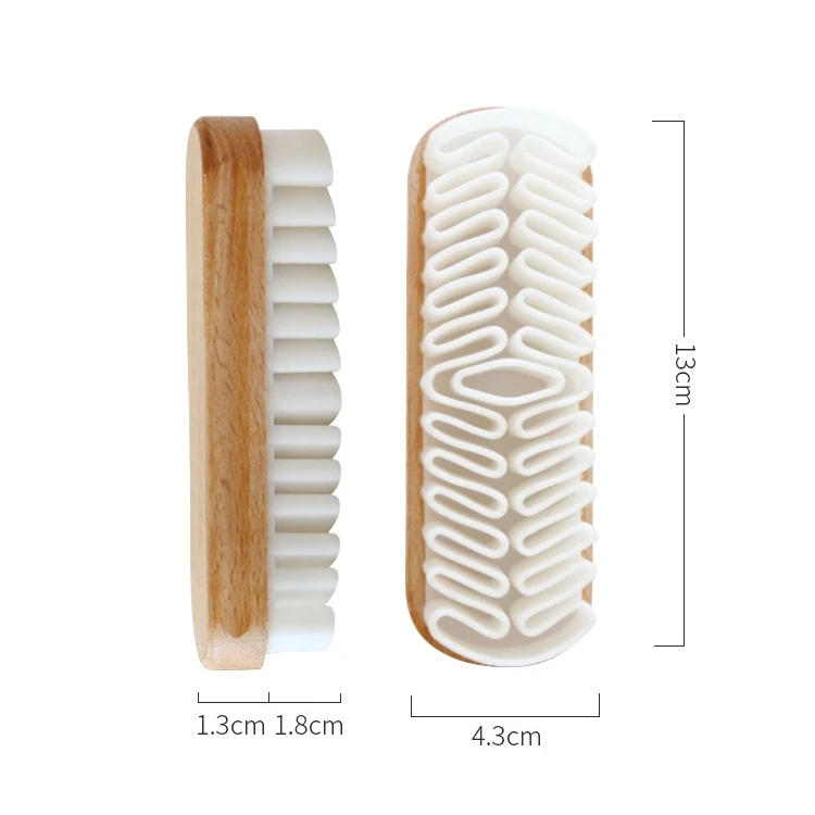 Multifunctional polishing leather rubber suede care cleaning sports shoes nubuck brush wooden handle brush for shoes