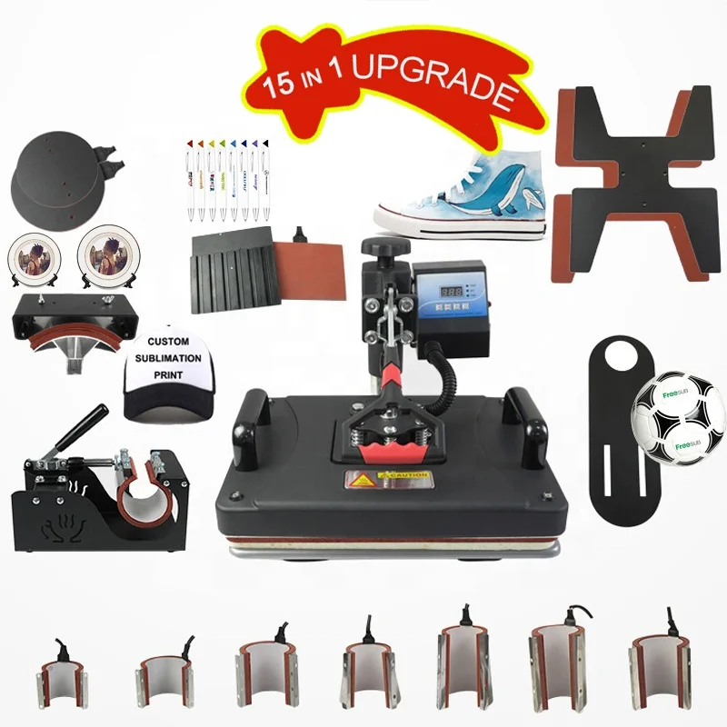 New product ideas 2023 15 in 1 sublimation transfer combo heat press machine Cup Mug T-Shirt Printing sublimation Machine