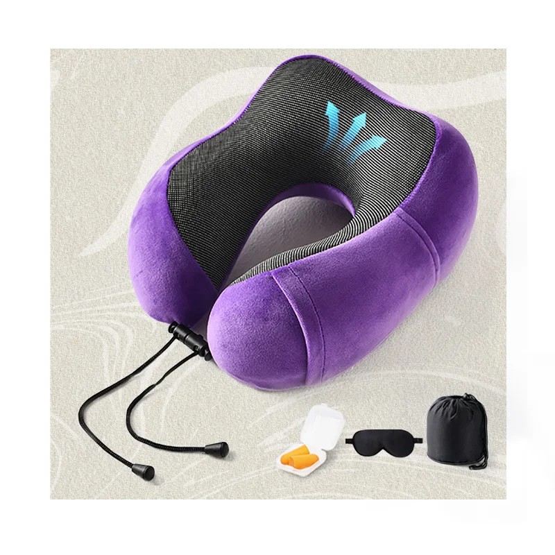 New Design Ergonomic Neck Support Contour U Shaped Neck Support Travel Pillow Contoured Eye Masks