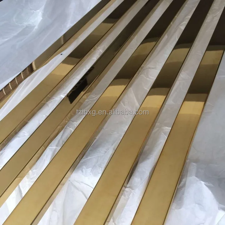 Square stainless gold color golden polishing stainless steel tube and polished Seam stainless steel pipe
